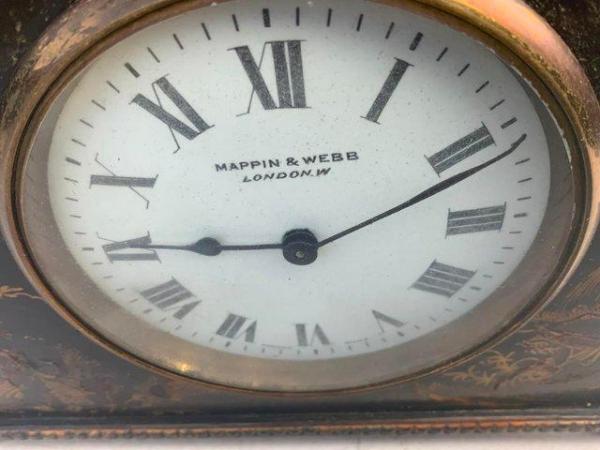 Image 2 of Chinoiserie mantel clock by Mappin & Webb of London