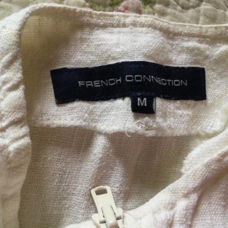 Image 2 of Vintage Size M FCUK Pure Linen White 1/2 Zip Angle Top