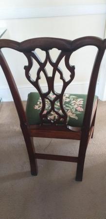 Image 3 of TAPESTRY COVERED GEORGIAN MAHOGANY ARMLESS CHAIR