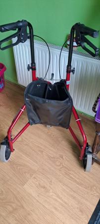 Image 1 of 3 wheel walker with bag