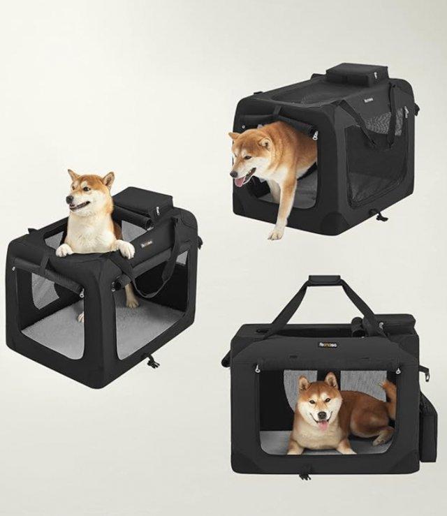 Preview of the first image of FEANDREA Dog & Cat Carrier, Folding Fabric Pet Carrier, 70 x.