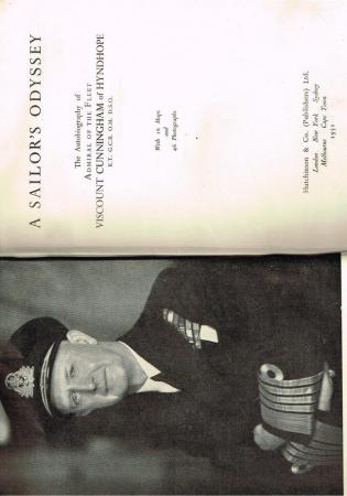 Image 1 of A SAILOR'S ODYSSEY The Autobiography of Viscount Cunningham