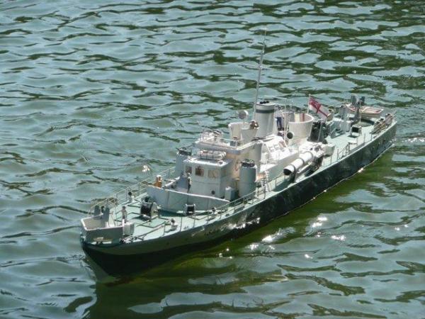 Image 1 of Large R/C model of "Grey Goose"; Denny Steam Gunboat