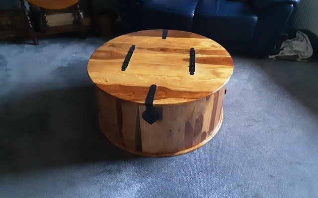 Image 3 of Coffee Table Jali Light Round Trunk