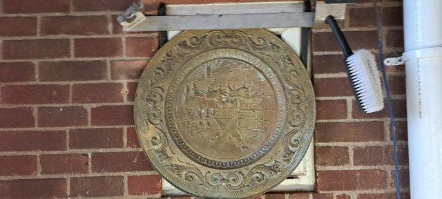 Image 2 of Vintage Large Brass Wall Plate.