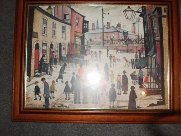 Image 3 of L.S.Lowry print. The Procession.In wood frame.Good conditi