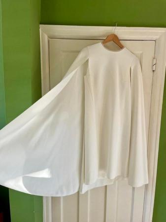 Image 5 of New Roksanda £995 Twiggy Cape Crepe White Wedding Dress