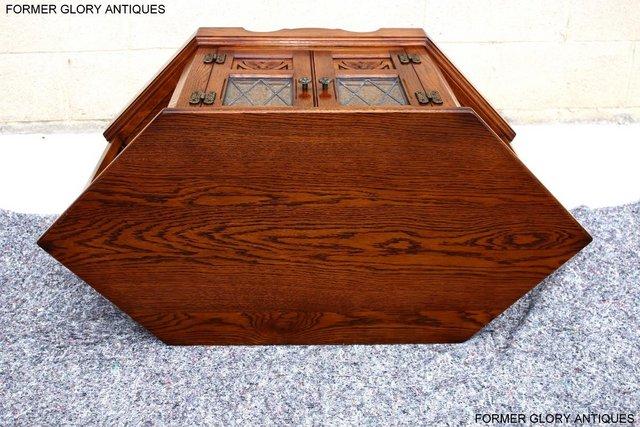 Image 42 of AN OLD CHARM LIGHT OAK CORNER TV DVD CD CABINET STAND TABLE