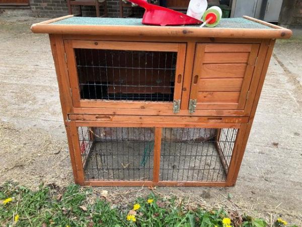 Image 2 of two storey rabbit hutch.