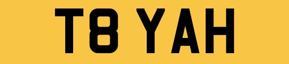 Preview of the first image of T8YAH TOYAH Number Plate Private Personalised Registration.