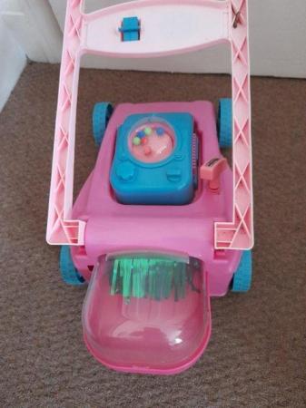 Image 2 of Kids pink push a long toy lawnmower