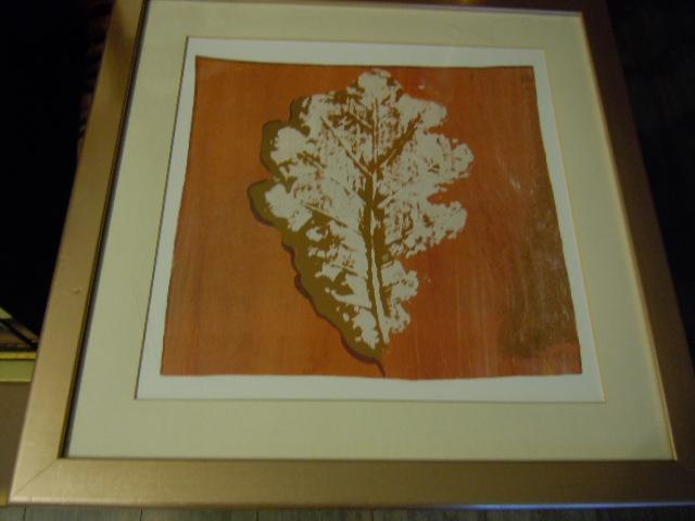 Preview of the first image of Print Framed Gold Effect Bronze Leaf - Mounted.