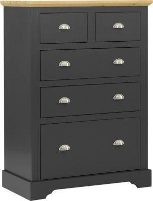 Image 1 of Toledo 3&2 drawer chest in grey/oak