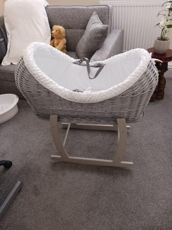 Image 3 of Moses basket with rocking stand