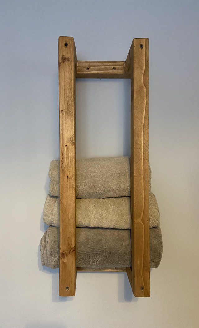 Preview of the first image of Rustic towel rack handmade.
