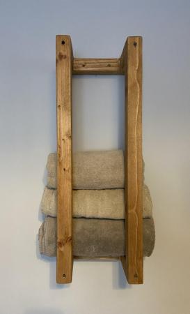 Image 1 of Rustic towel rack handmade