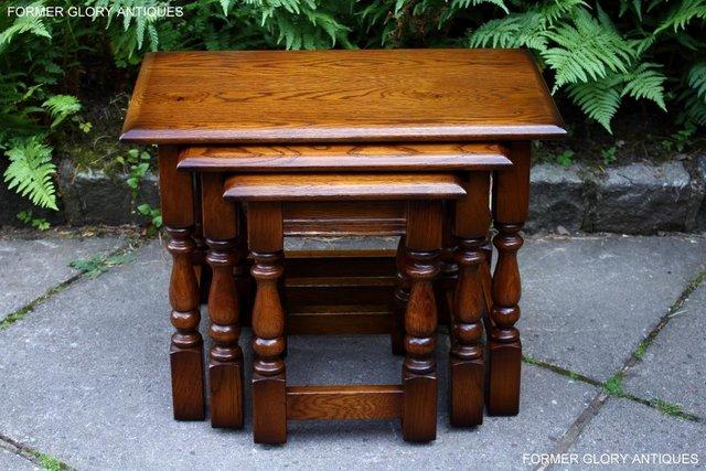 Image 65 of AN OLD CHARM LIGHT OAK NEST OF TABLES COFFEE TEA TABLE SET