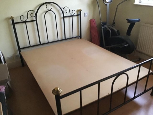 Preview of the first image of Used double bed frame made of steel.
