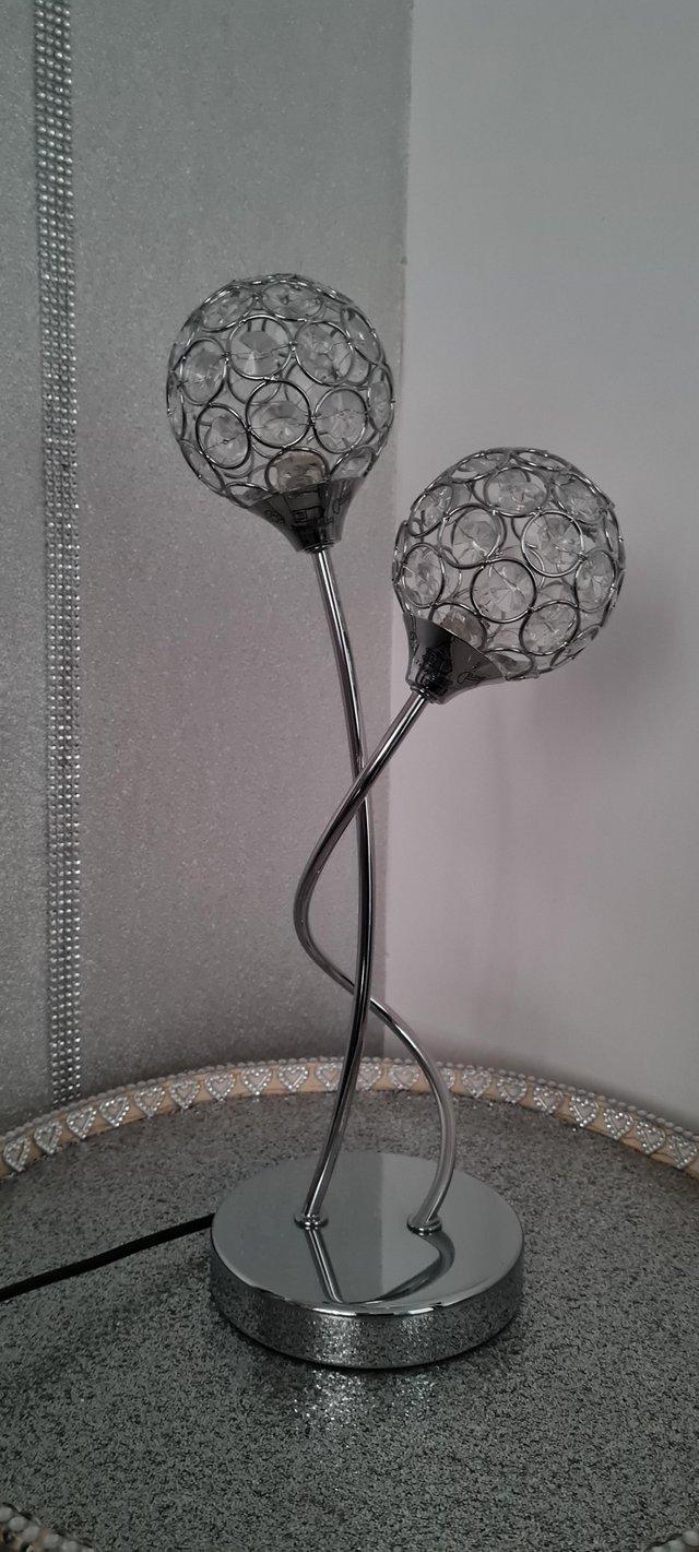 Preview of the first image of Globe crystal 2 ball table lamp..