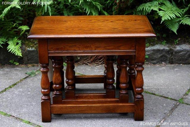 Image 74 of AN OLD CHARM LIGHT OAK NEST OF TABLES COFFEE TEA TABLE SET