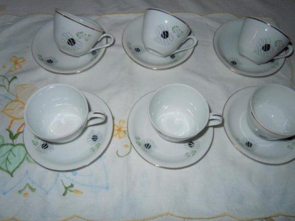 Image 1 of Cups & Saucers T K Thun Czech 12 Piece Demitasse So retro