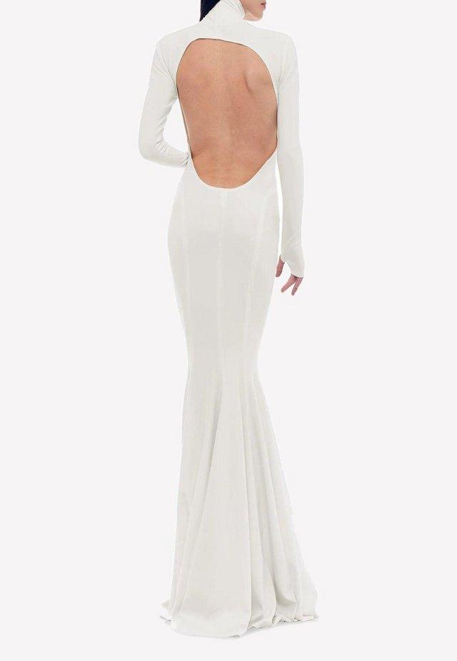 Preview of the first image of BNWT Norma Kamali £600 Open Back Fishtail Wedding Dress.