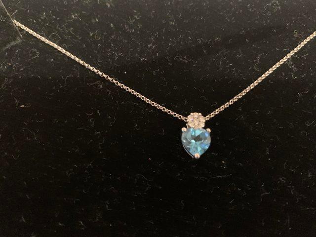 Preview of the first image of Valentine heart diamond & topaz jewellery set.