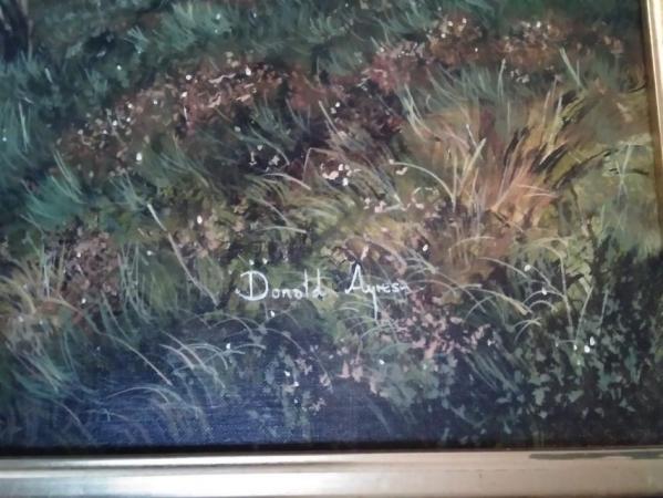 Image 2 of Hunting scene - Oil on canvas by Donald Ayres
