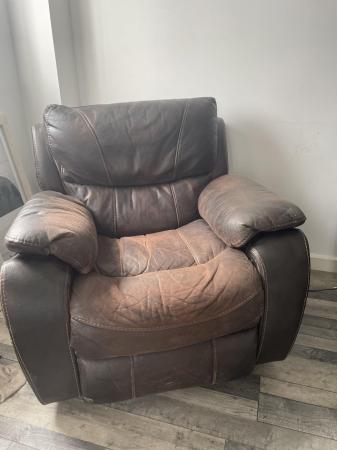 Image 2 of FREE leather corner recliner sofa and arm chair