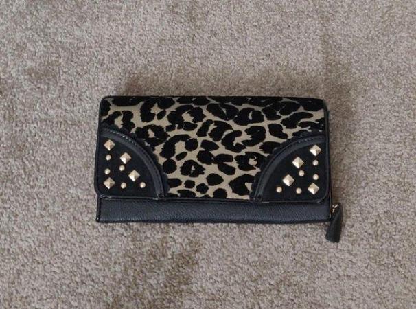 Image 1 of Lovely Ladies Animal Print Purse With Stud Detail   BX26