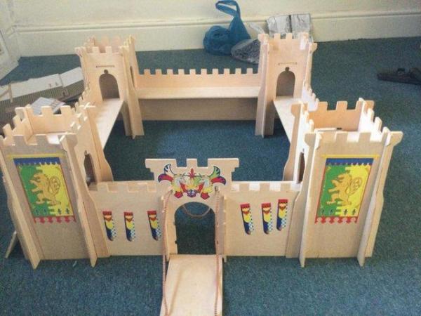 Image 3 of Toy Wooden Castle with accessories