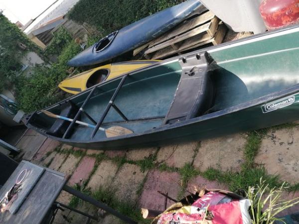 Image 2 of Coleman Ram X 16 Canoe with paddles