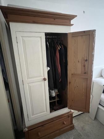 Image 2 of Wooden pine wardrobe with big drawer