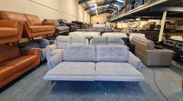 Image 6 of Bolzano grey fabric electric recliner 3 seater sofa