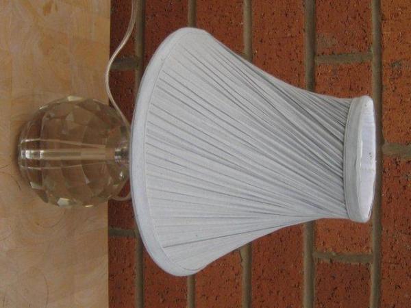 Image 1 of Solid glass table lamp with lamp shade in pale blue