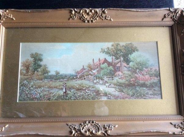 Image 1 of Beautiful old print byS Bowers in original frame.