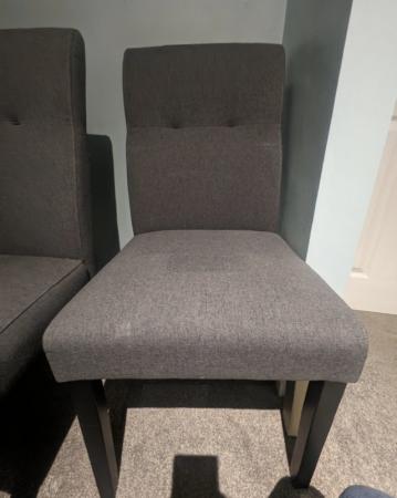 Image 1 of 6x Landers Dining chairs, Marl Grey and black wood legs