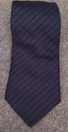 Image 1 of Next dark blue striped tie - excellent condition