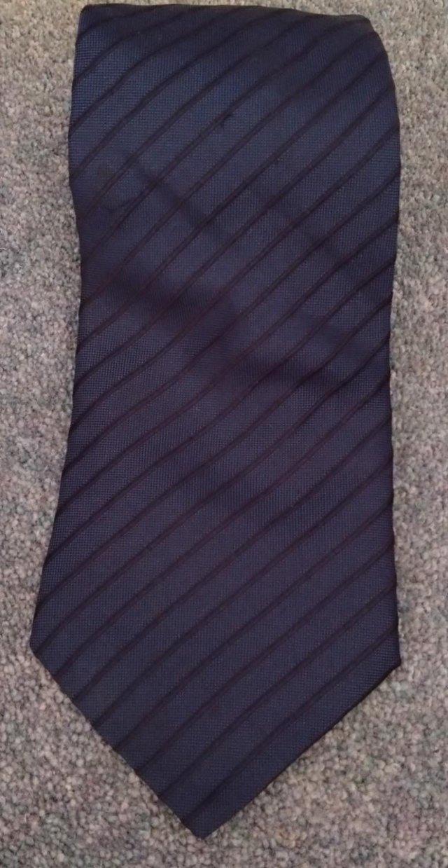 Preview of the first image of Next dark blue striped tie - excellent condition.