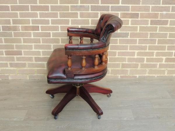 Image 4 of Vintage Ox Blood Captains Chesterfield Chair (UK Delivery)