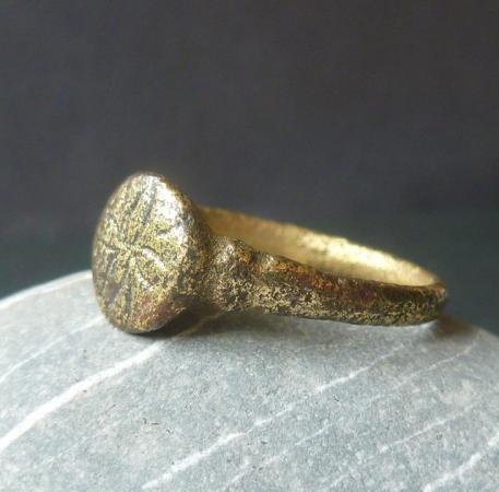 Image 8 of Ancient Antique Genuine Medieval Bronze Ring (5125)