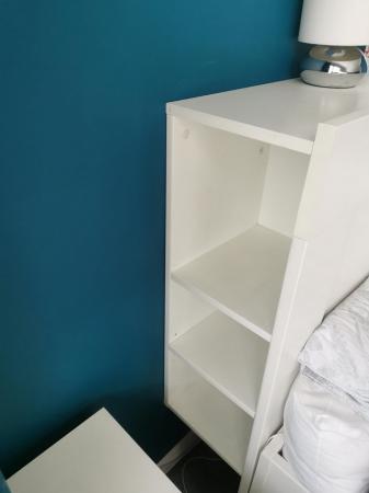 Image 2 of Ikea BRIMNES double storage bed and headboard