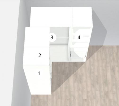 Image 8 of Ikea Pax L shape extended corner wardrobe, 4 modules, 201cm