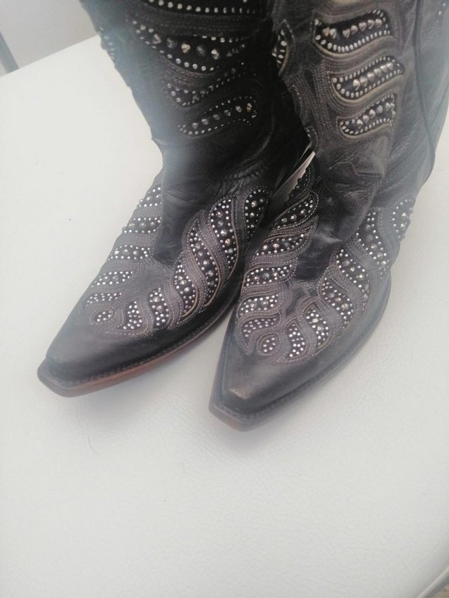 Preview of the first image of Genuine Leather Cowgirl Boots.