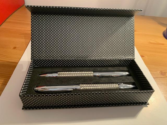 Preview of the first image of Carbon Fibre Ballpoint Pen Set.