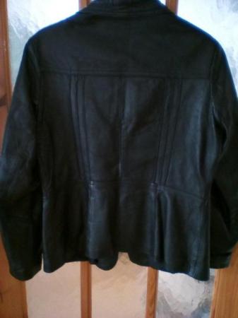 Image 2 of BLACK REAL LEATHER JACKET 12/14 – Pre-owned