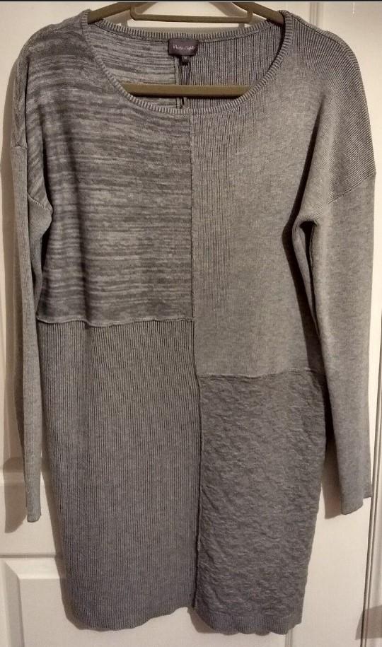 Preview of the first image of BNWT Phase Eight Patched Henri Knit Size Medium Grey.