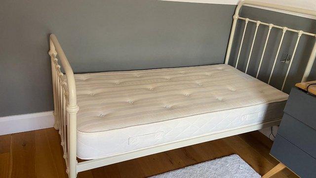 Image 2 of Cream Feather & Black single bed with quality mattress