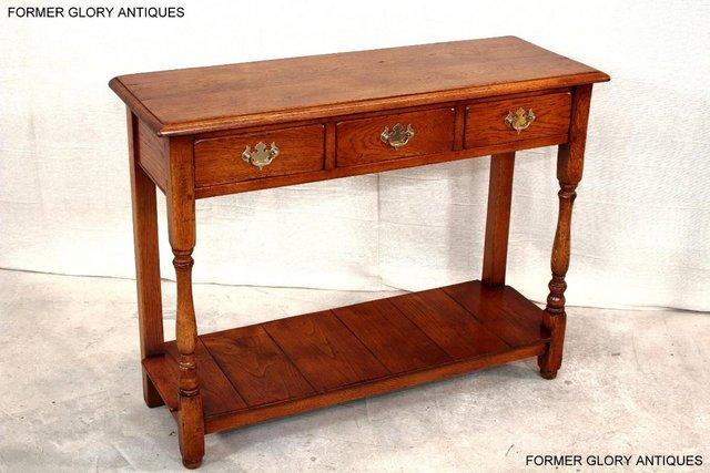 Image 2 of SOLID OAK HALL LAMP PHONE TABLE SIDEBOARD DRESSER BASE STAND