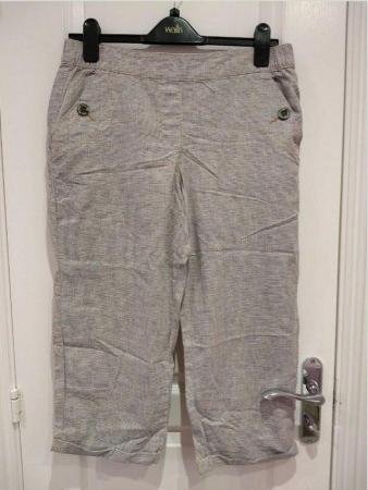 Image 2 of New Maine New England Women's Linen UK 12 Cropped Trousers